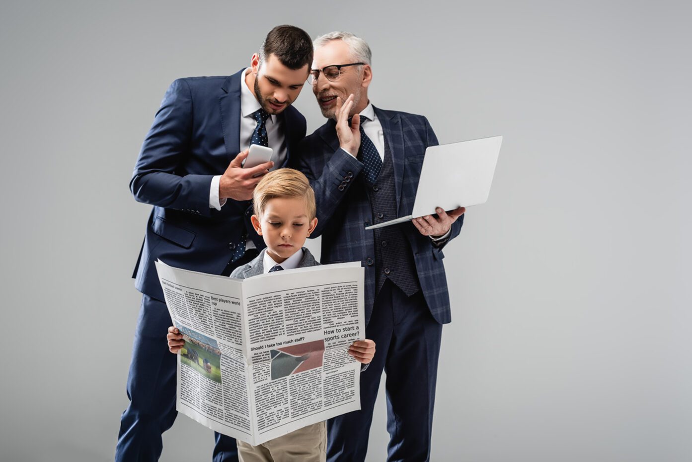 A picture of 3 male family business owners