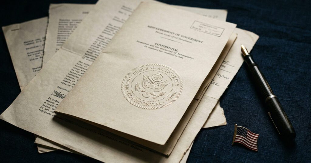 official government mediation documents, a government seal on embossed letterhead